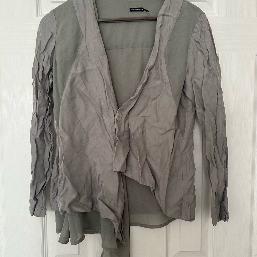 Stella Carakasi Gray Asymmetrical Trench Coat